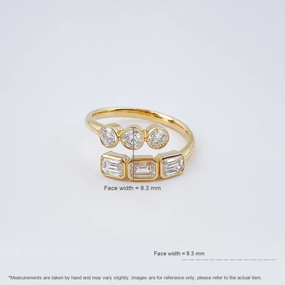 1.47 ctw Mixed-Cut Lab-Grown Diamond Open Ring in 18K Yellow Gold – APYFR0333-Y