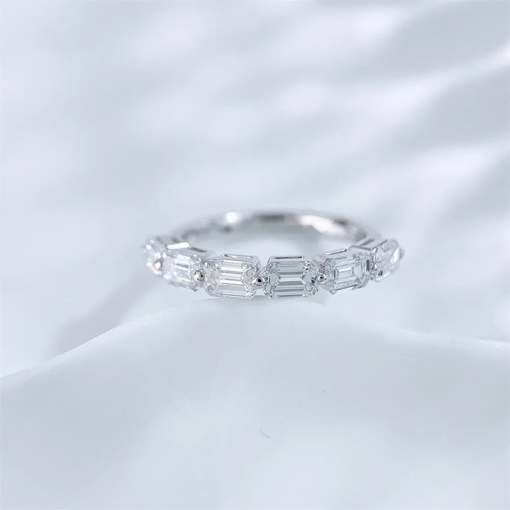 1.7 ctw Celestial Emerald-Cut Lab-Grown Diamond Band in 18K White Gold – APYFR0334-W