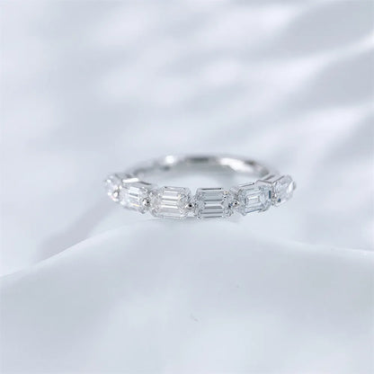 1.7 ctw Celestial Emerald-Cut Lab-Grown Diamond Band in 18K White Gold – APYFR0334-W