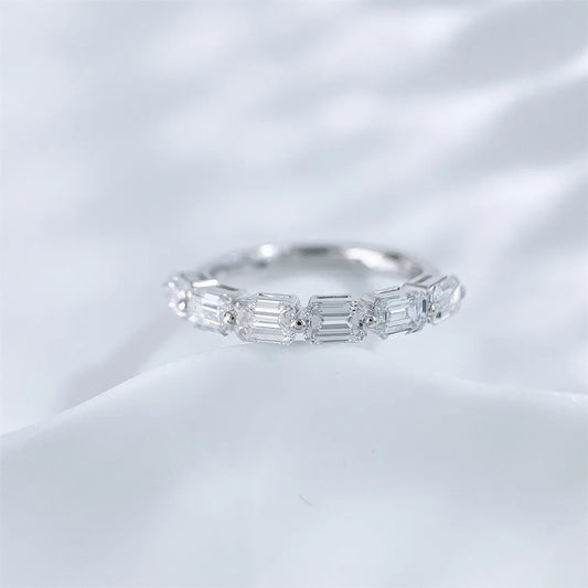 1.7 ctw Celestial Emerald-Cut Lab-Grown Diamond Band in 18K White Gold – APYFR0334-W