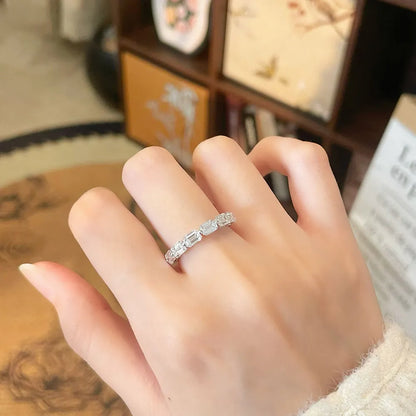 1.7 ctw Celestial Emerald-Cut Lab-Grown Diamond Band in 18K White Gold – APYFR0334-W