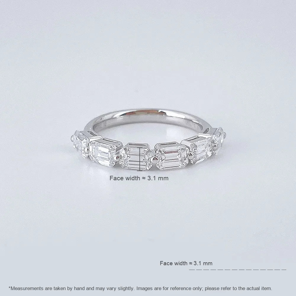 1.7 ctw Celestial Emerald-Cut Lab-Grown Diamond Band in 18K White Gold – APYFR0334-W