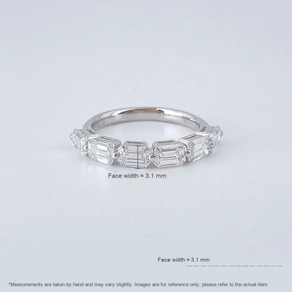 1.7 ctw Celestial Emerald-Cut Lab-Grown Diamond Band in 18K White Gold – APYFR0334-W