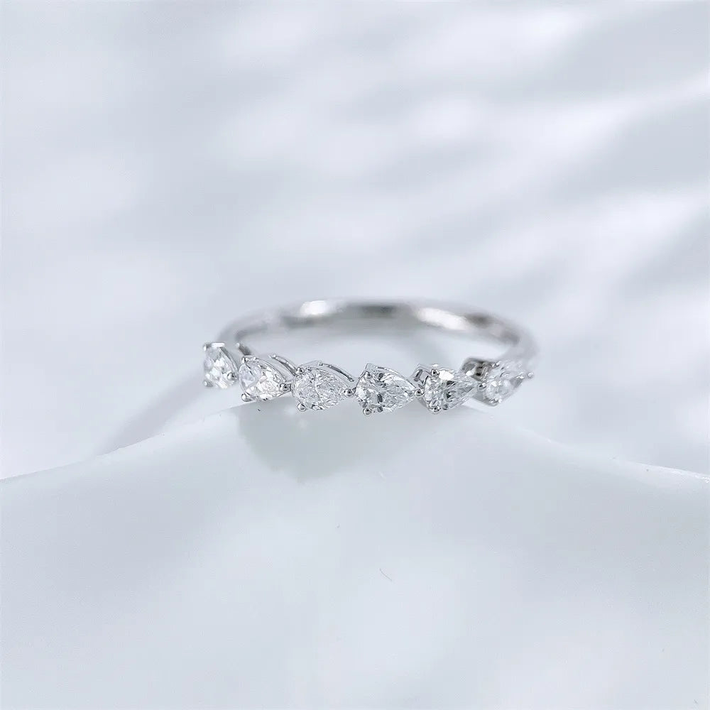 0.54 ctw Celestial Pear-Cut Lab-Grown Diamond Band in 18K White Gold – APYFR0335-W