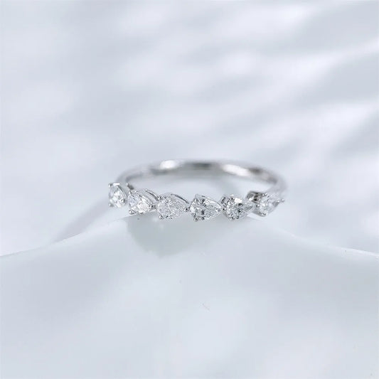 0.54 ctw Celestial Pear-Cut Lab-Grown Diamond Band in 18K White Gold – APYFR0335-W