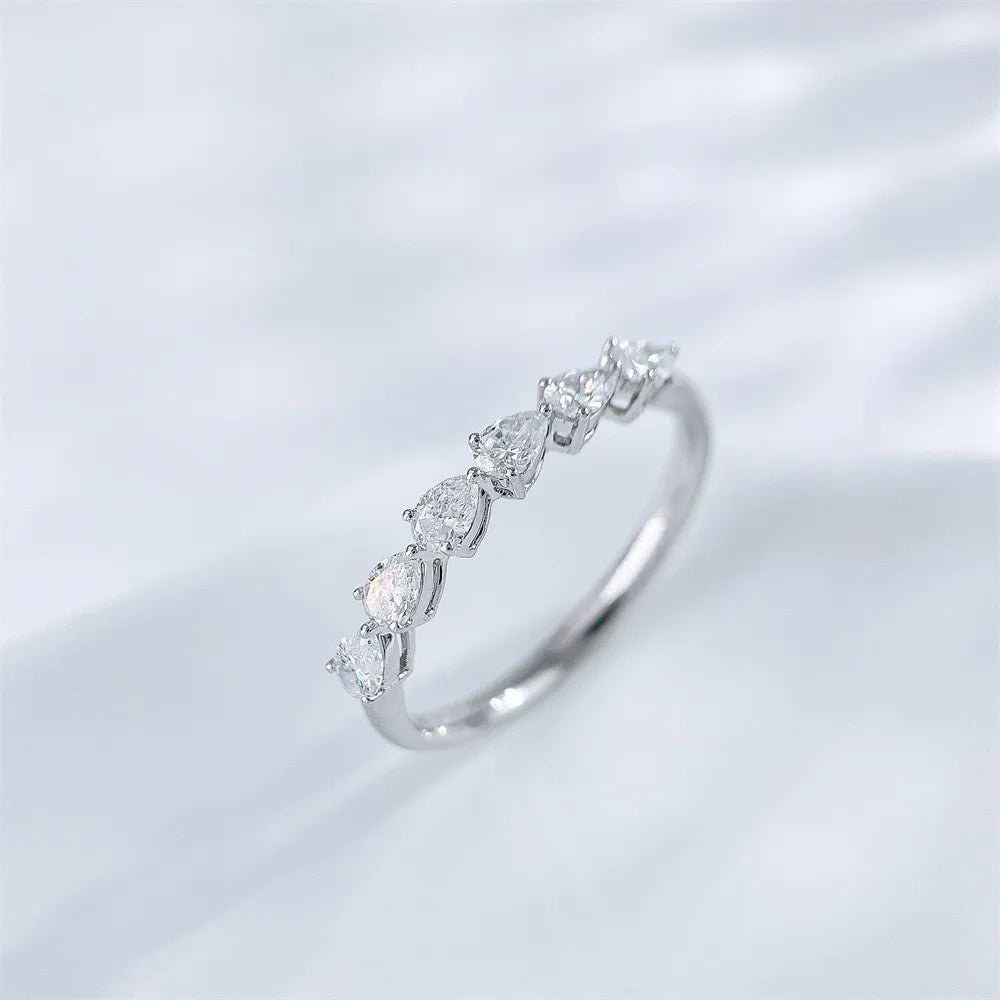0.54 ctw Celestial Pear-Cut Lab-Grown Diamond Band in 18K White Gold – APYFR0335-W