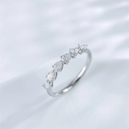 0.54 ctw Celestial Pear-Cut Lab-Grown Diamond Band in 18K White Gold – APYFR0335-W