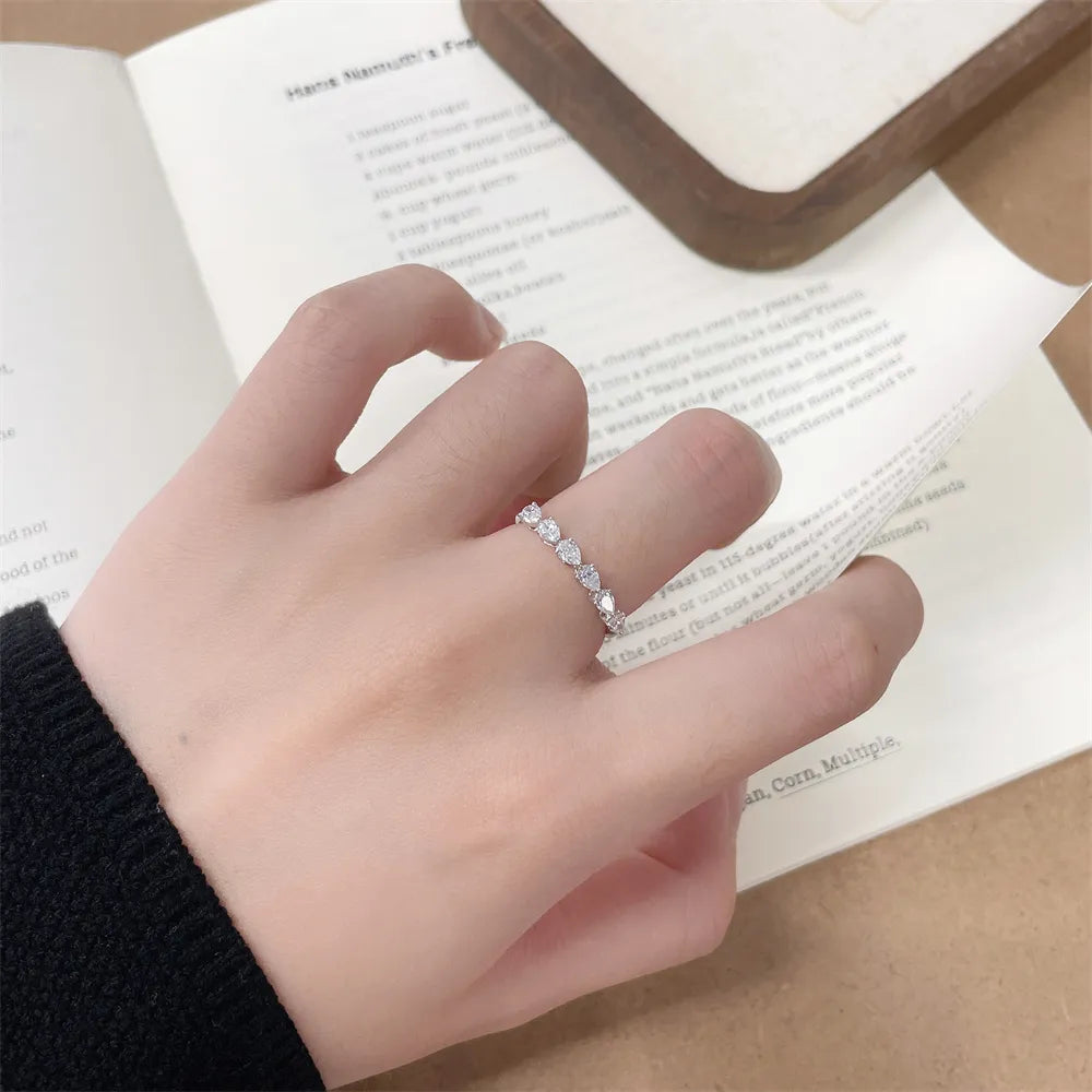 0.54 ctw Celestial Pear-Cut Lab-Grown Diamond Band in 18K White Gold – APYFR0335-W