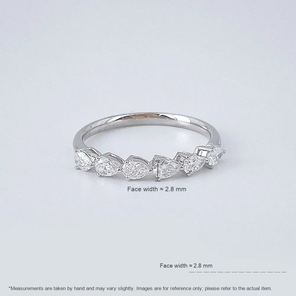 0.54 ctw Celestial Pear-Cut Lab-Grown Diamond Band in 18K White Gold – APYFR0335-W