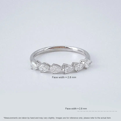 0.54 ctw Celestial Pear-Cut Lab-Grown Diamond Band in 18K White Gold – APYFR0335-W