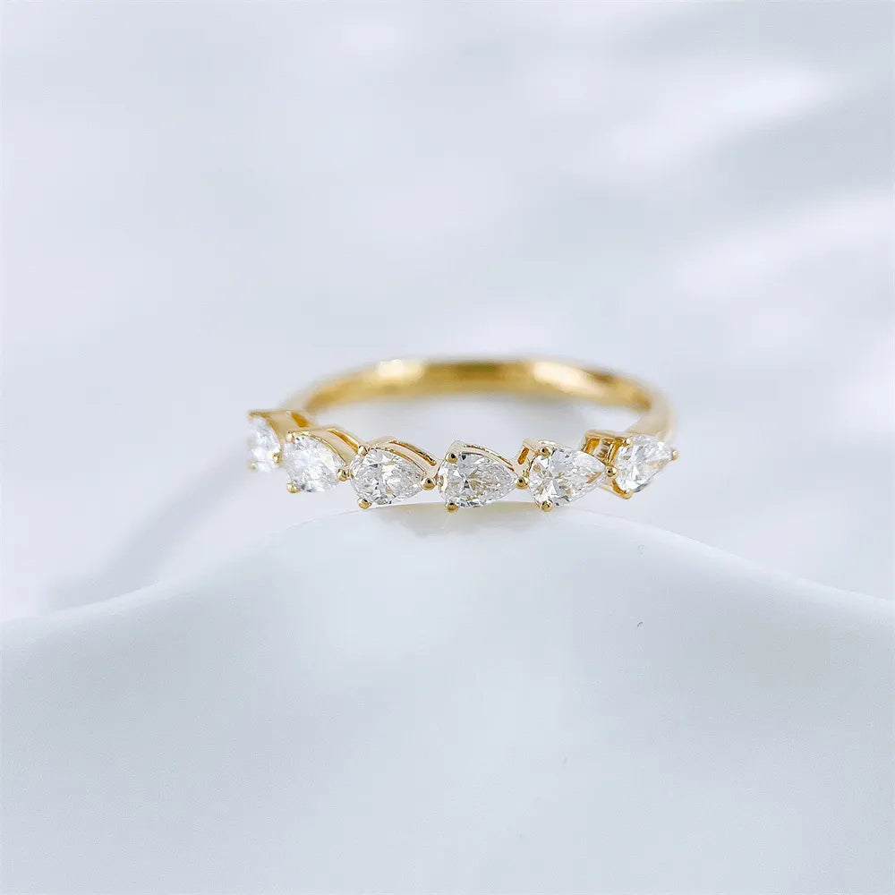 0.5 ctw Celestial Pear-Cut Lab-Grown Diamond Band in 18K Yellow Gold – APYFR0335-Y