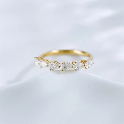 0.5 ctw Celestial Pear-Cut Lab-Grown Diamond Band in 18K Yellow Gold – APYFR0335-Y