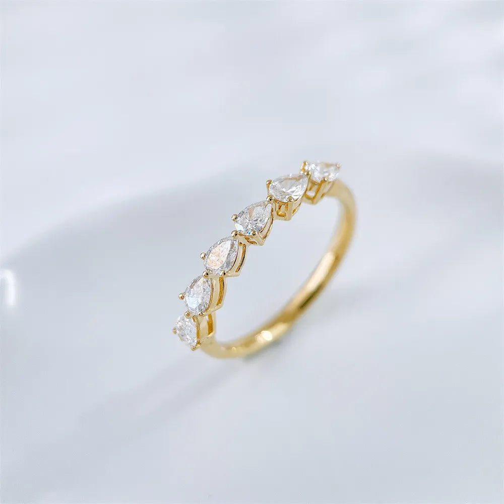 0.5 ctw Celestial Pear-Cut Lab-Grown Diamond Band in 18K Yellow Gold – APYFR0335-Y