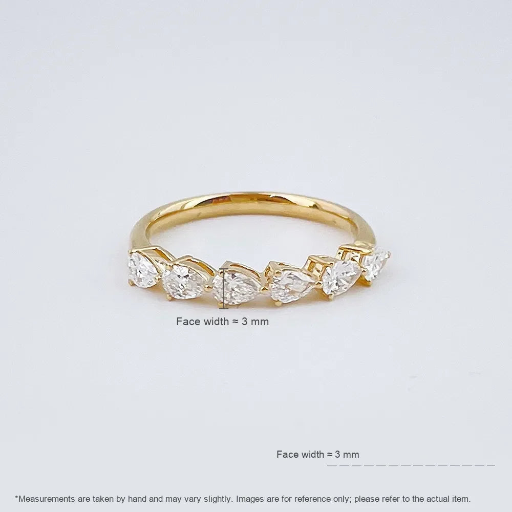 0.5 ctw Celestial Pear-Cut Lab-Grown Diamond Band in 18K Yellow Gold – APYFR0335-Y