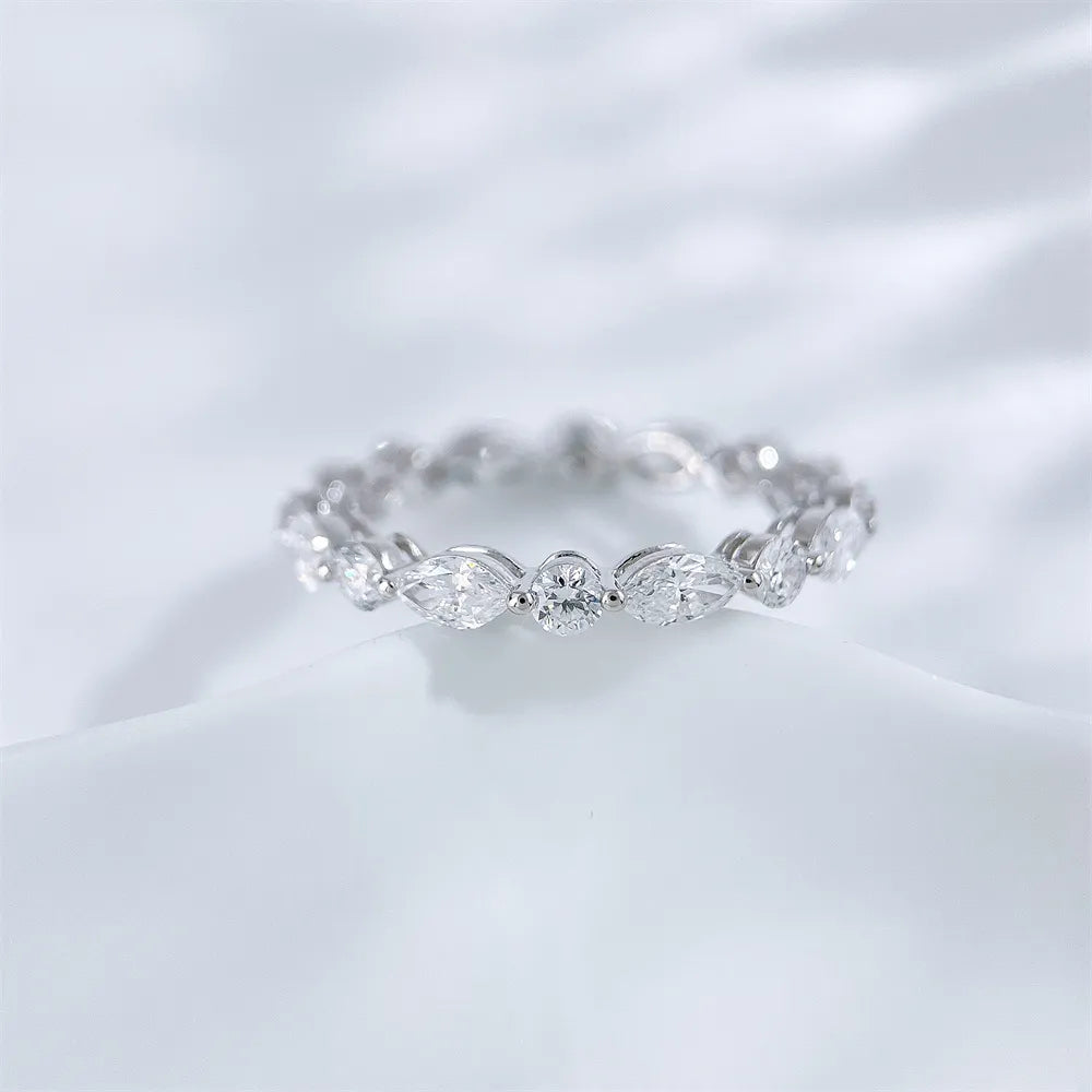 1.57 ctw Mixed-Cut Lab-Grown Diamond Band in 18K White Gold – APYFR0336-W