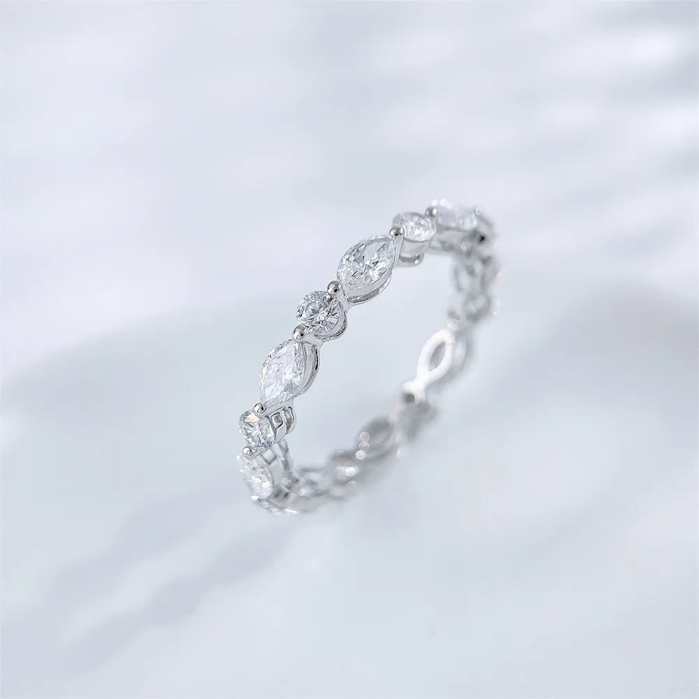 1.57 ctw Mixed-Cut Lab-Grown Diamond Band in 18K White Gold – APYFR0336-W
