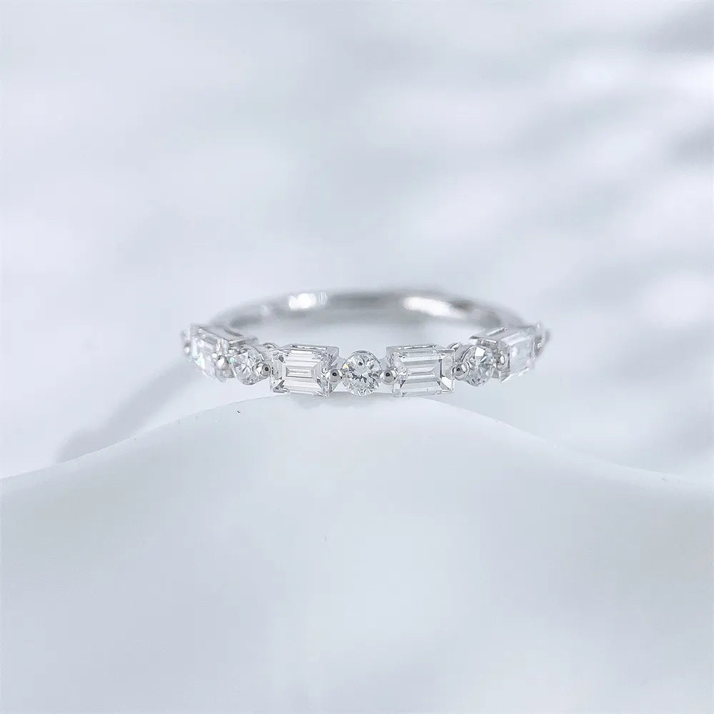0.83 ctw Mixed-Cut Lab-Grown Diamond Band in 18K White Gold – APYFR0337-W
