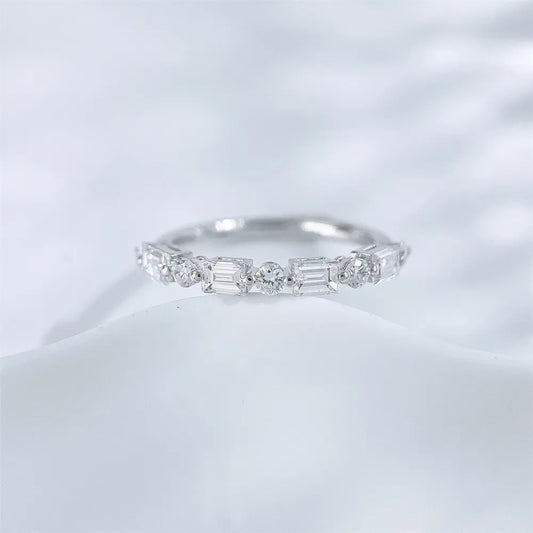 0.83 ctw Mixed-Cut Lab-Grown Diamond Band in 18K White Gold – APYFR0337-W