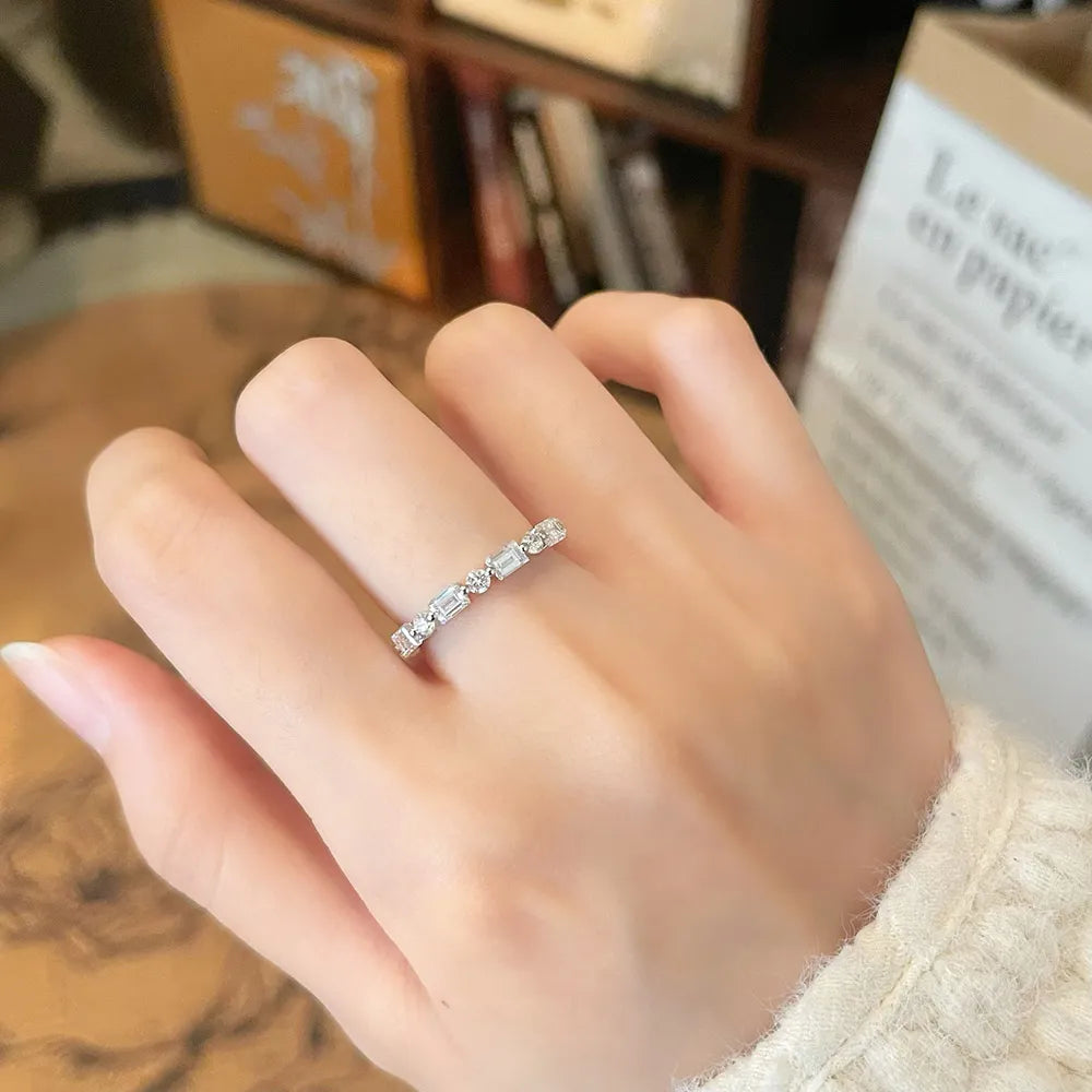 0.83 ctw Mixed-Cut Lab-Grown Diamond Band in 18K White Gold – APYFR0337-W
