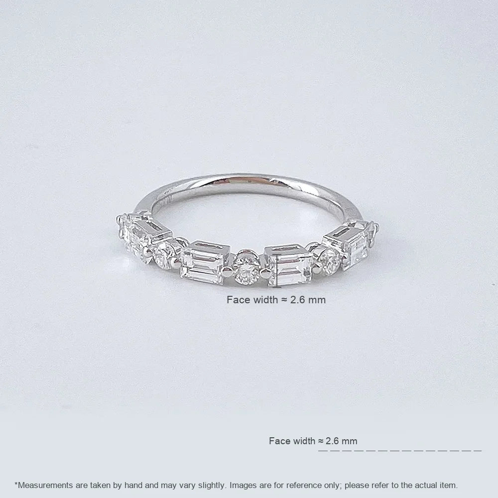 0.83 ctw Mixed-Cut Lab-Grown Diamond Band in 18K White Gold – APYFR0337-W
