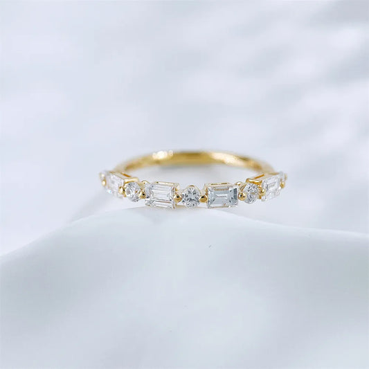 0.81 ctw Minimalist Round-Cut Lab-Grown Diamond Band in 18K Yellow Gold – APYFR0337-Y