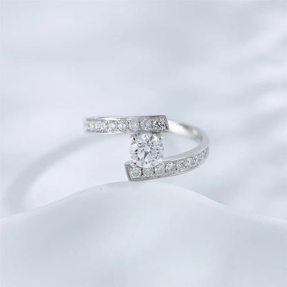 0.55 ct Statement Four-Prong Round-Cut Lab-Grown Diamond Ring in 18K White Gold