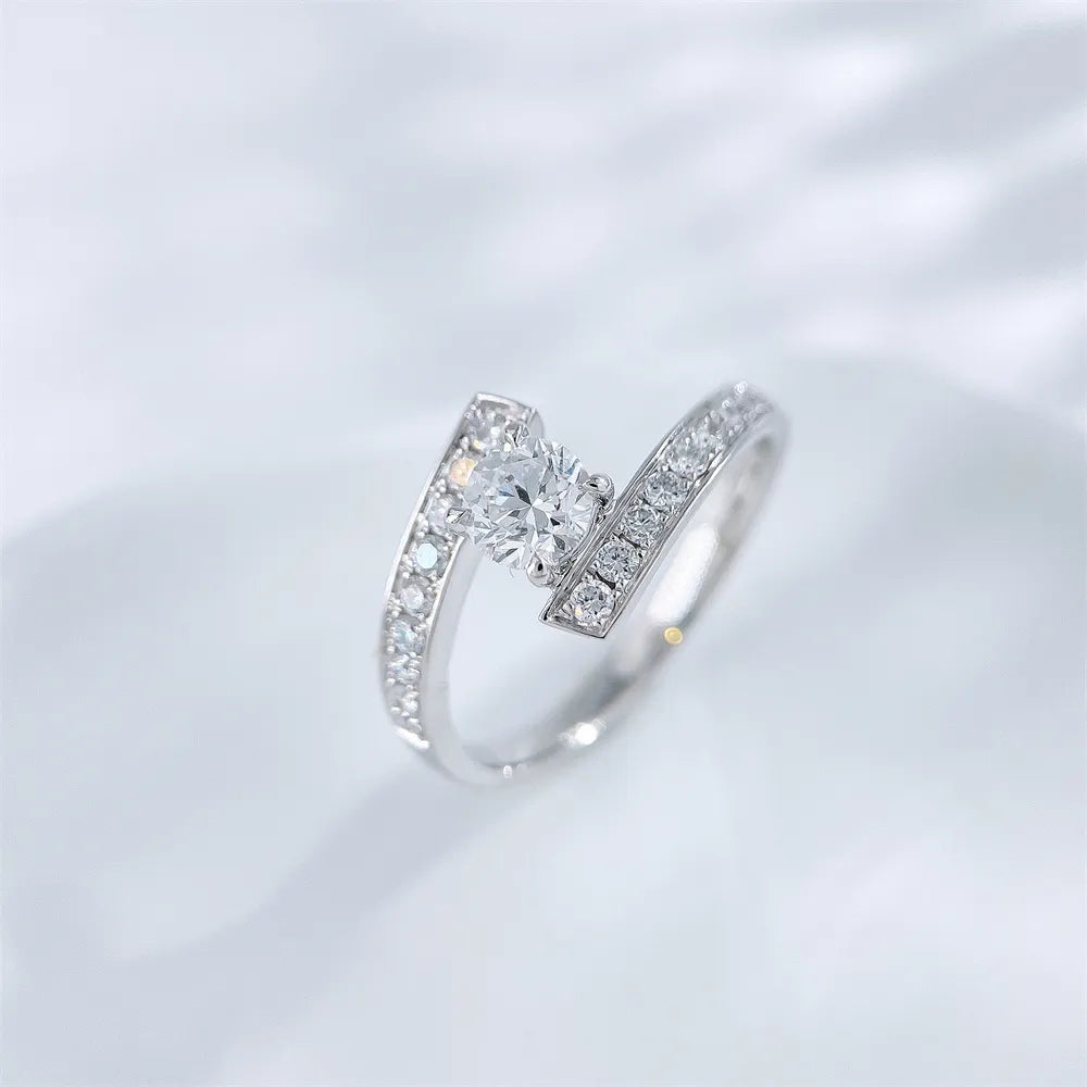 0.55 ct Statement Four-Prong Round-Cut Lab-Grown Diamond Ring in 18K White Gold