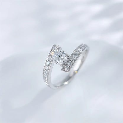 0.55 ct Statement Four-Prong Round-Cut Lab-Grown Diamond Ring in 18K White Gold