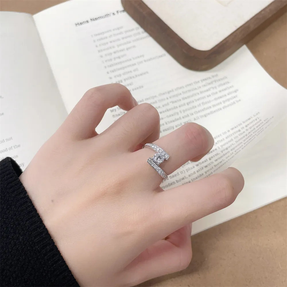 0.55 ct Statement Four-Prong Round-Cut Lab-Grown Diamond Ring in 18K White Gold