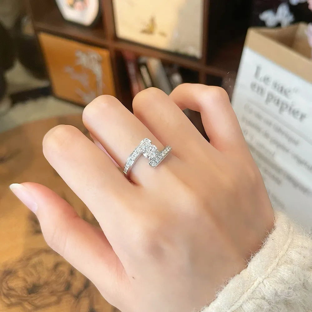0.55 ct Statement Four-Prong Round-Cut Lab-Grown Diamond Ring in 18K White Gold