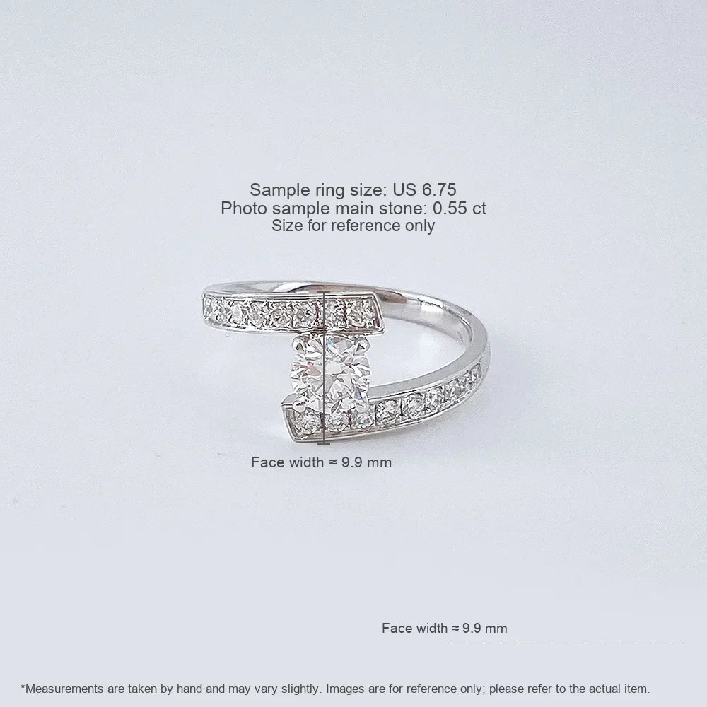 0.55 ct Statement Four-Prong Round-Cut Lab-Grown Diamond Ring in 18K White Gold