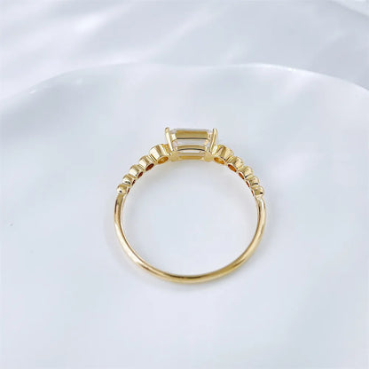 0.78 ct Emerald-Cut Lab-Grown Diamond Three-Stone Ring in 18K Yellow Gold