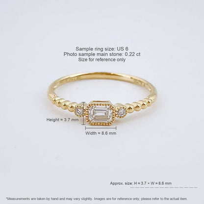 0.22 ct Celestial Emerald-Cut Lab-Grown Diamond Ring in 18K Yellow Gold – APYFR0347-Y