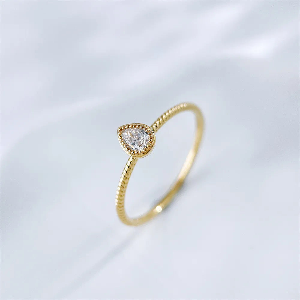 0.14 ct Pear-Cut Lab-Grown Diamond Ring in 18K Yellow Gold – APYFR0351-Y