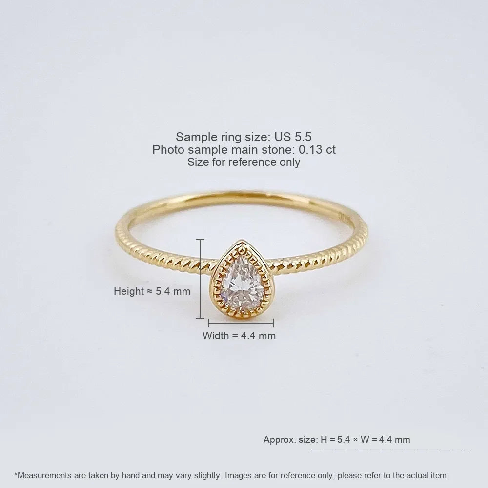 0.14 ct Pear-Cut Lab-Grown Diamond Ring in 18K Yellow Gold – APYFR0351-Y