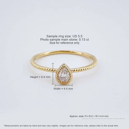 0.14 ct Pear-Cut Lab-Grown Diamond Ring in 18K Yellow Gold – APYFR0351-Y