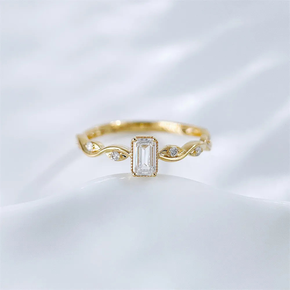 0.32 ct Celestial Emerald-Cut Lab-Grown Diamond Ring in 18K Yellow Gold – APYFR0352-Y