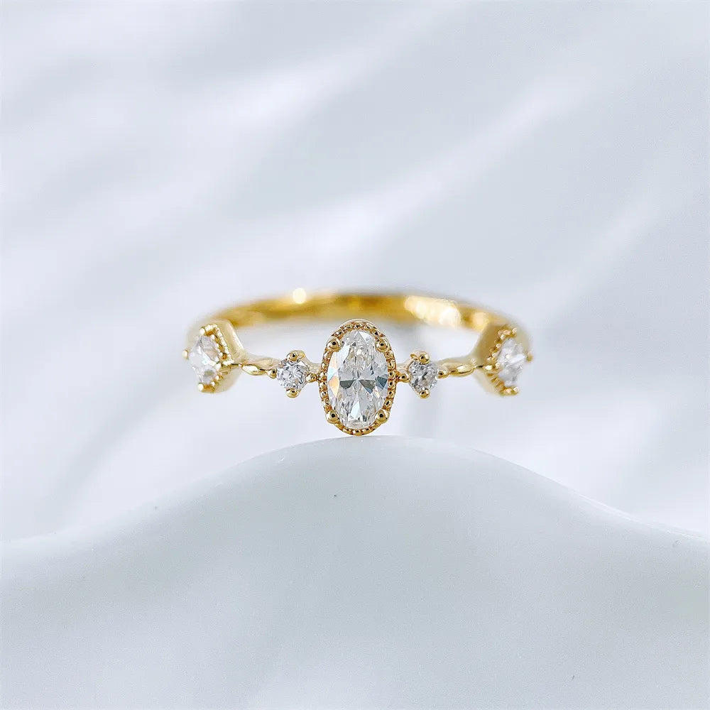 0.2 ct Oval-Cut Lab-Grown Diamond Ring in 18K Yellow Gold