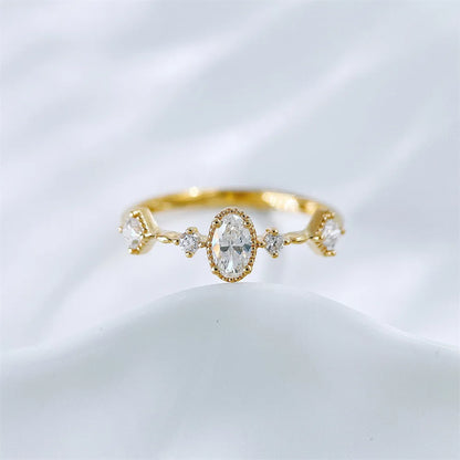 0.2 ct Oval-Cut Lab-Grown Diamond Ring in 18K Yellow Gold