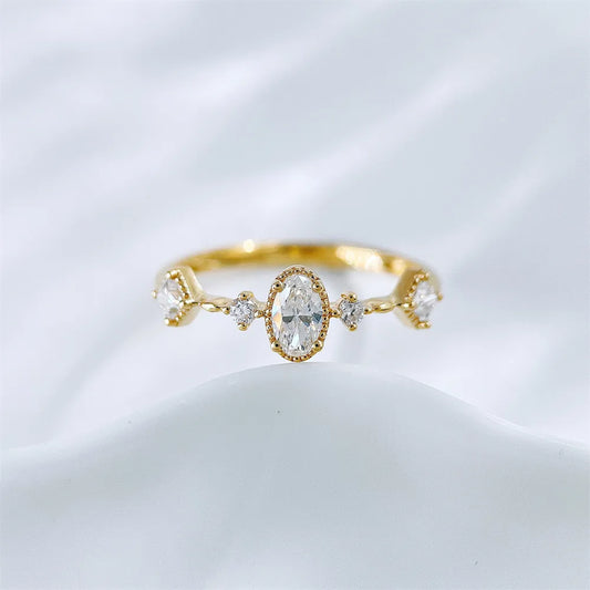 0.2 ct Oval-Cut Lab-Grown Diamond Ring in 18K Yellow Gold