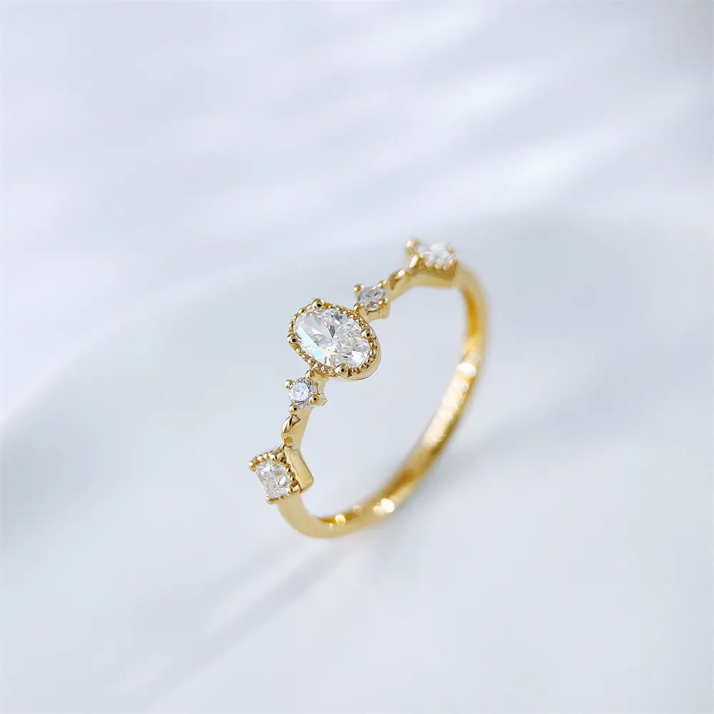 0.2 ct Oval-Cut Lab-Grown Diamond Ring in 18K Yellow Gold