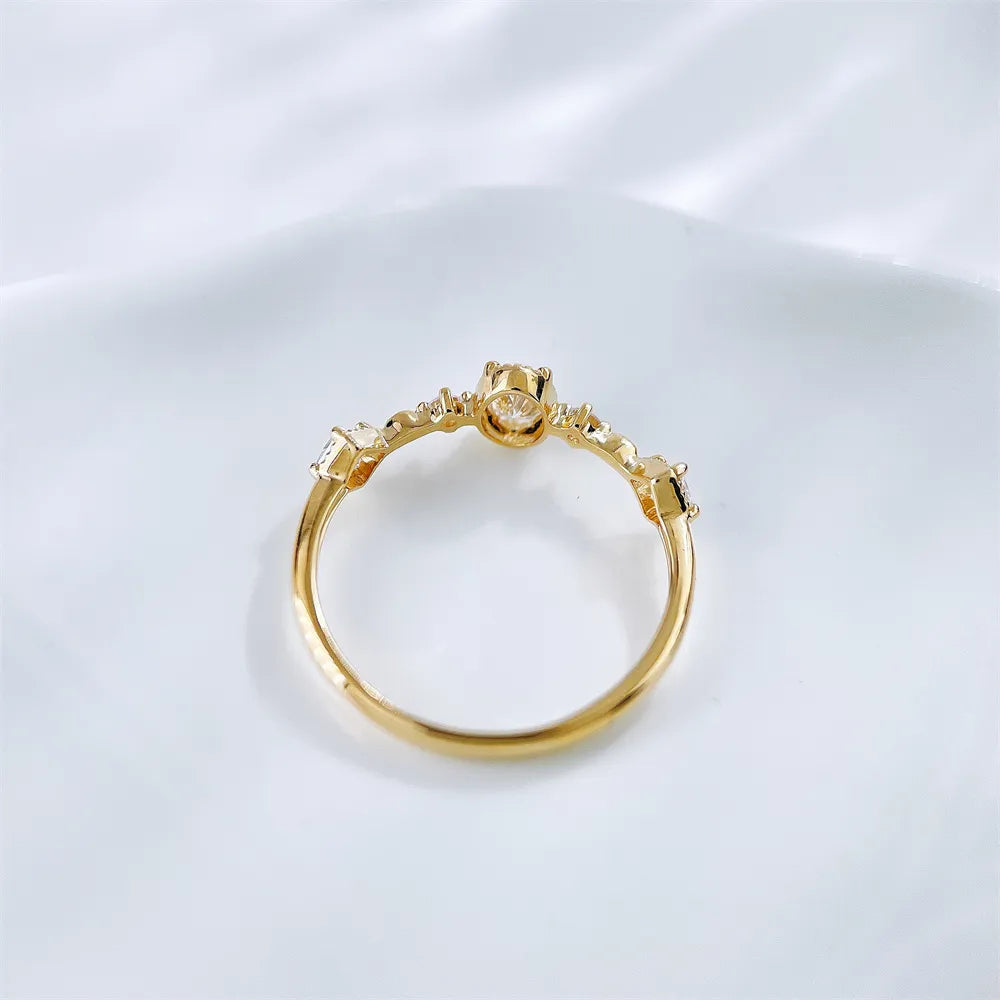 0.2 ct Oval-Cut Lab-Grown Diamond Ring in 18K Yellow Gold