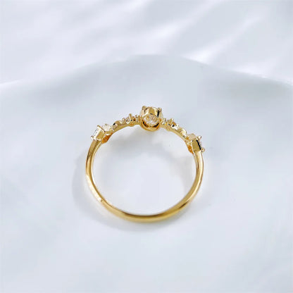 0.2 ct Oval-Cut Lab-Grown Diamond Ring in 18K Yellow Gold