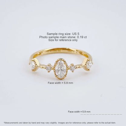 0.2 ct Oval-Cut Lab-Grown Diamond Ring in 18K Yellow Gold