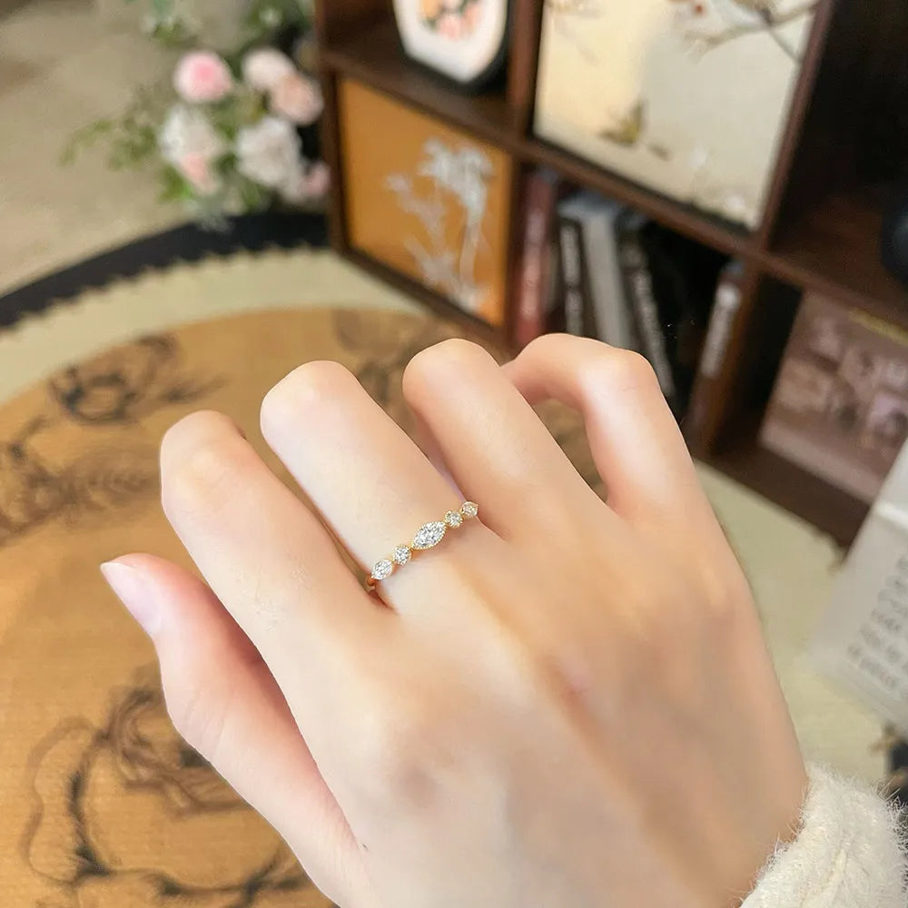 0.11 ct Mixed-Cut Lab-Grown Diamond Ring in 18K Yellow Gold – APYFR0354-Y