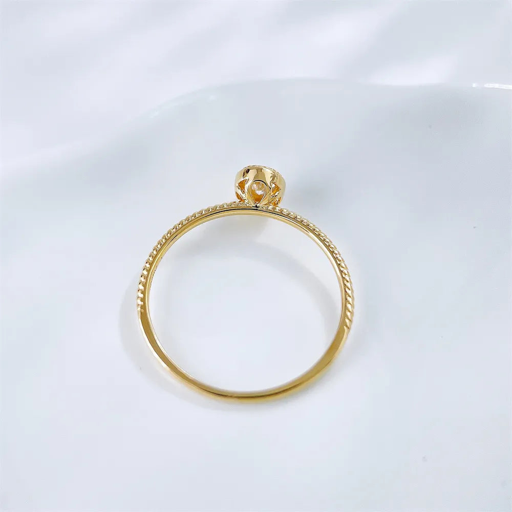 0.15 ct Vintage Oval-Cut Lab-Grown Diamond Ring in 18K Yellow Gold – APYFR0355-Y