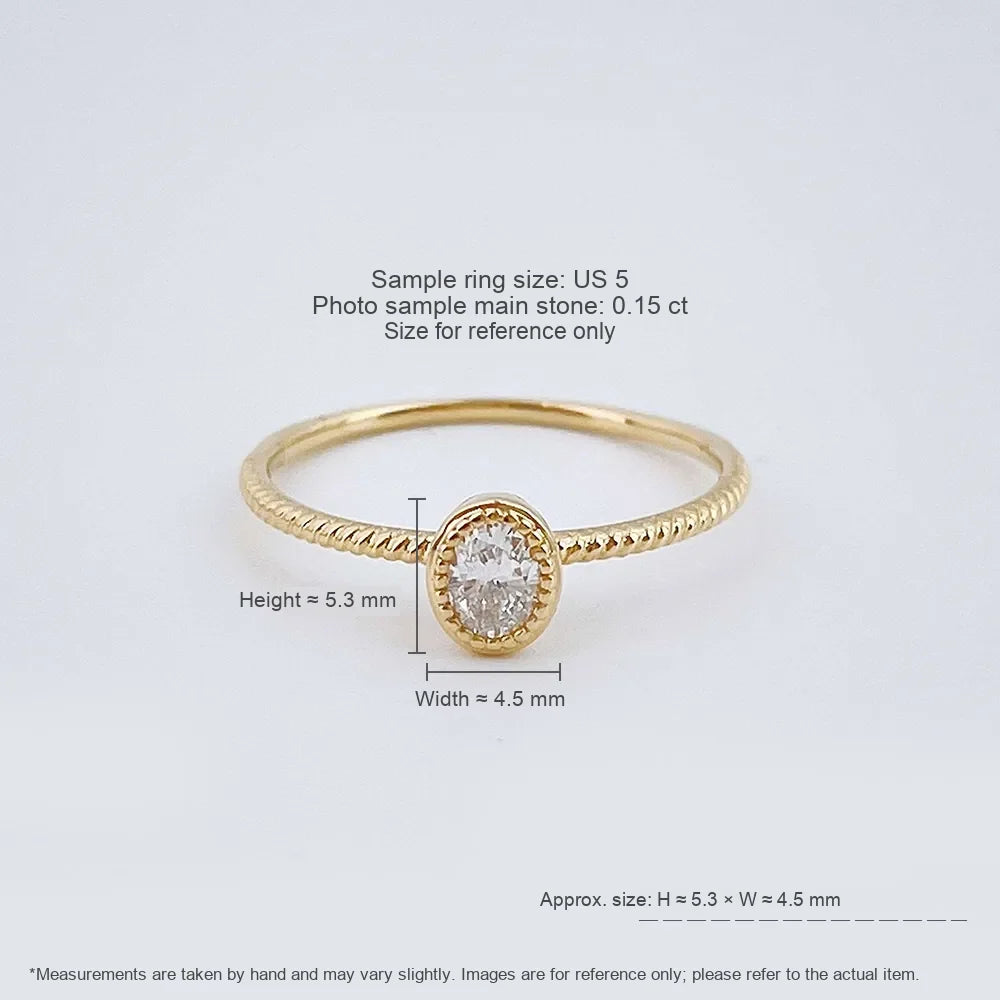 0.15 ct Vintage Oval-Cut Lab-Grown Diamond Ring in 18K Yellow Gold – APYFR0355-Y