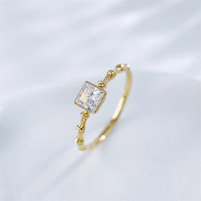 0.51 ct Princess-Cut Lab-Grown Diamond Ring in 18K Yellow Gold