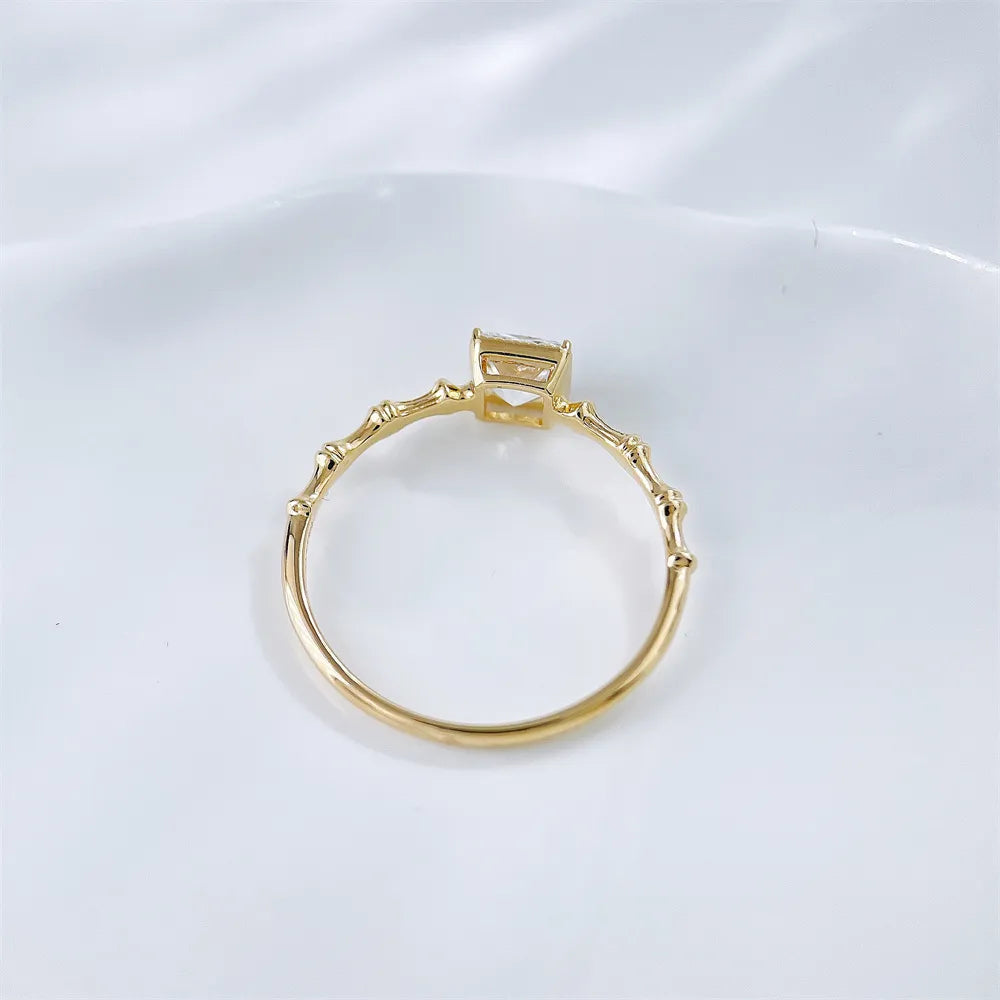 0.51 ct Princess-Cut Lab-Grown Diamond Ring in 18K Yellow Gold