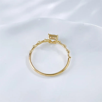 0.51 ct Princess-Cut Lab-Grown Diamond Ring in 18K Yellow Gold